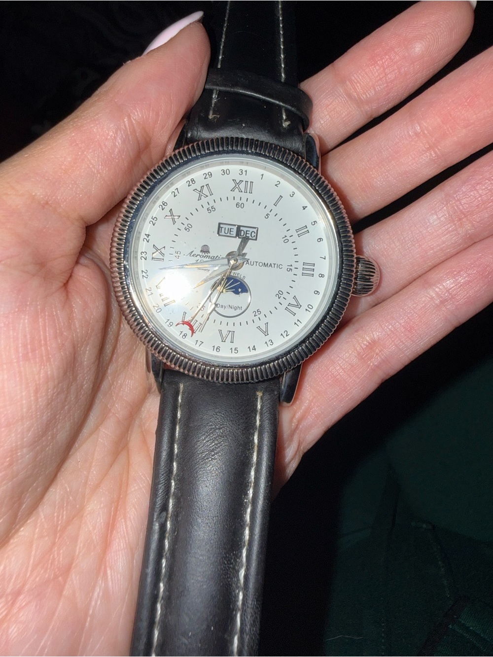 Aeromatic 1912 Automatic Men’s Watch Day Date Month Moonphase Style